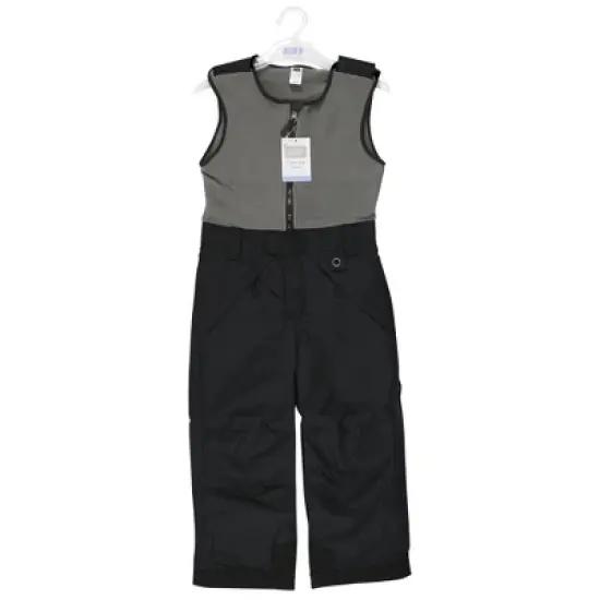 Hudson Baby Unisex Snow Bib Overalls with Fleece Top, Black Charcoal image {1}