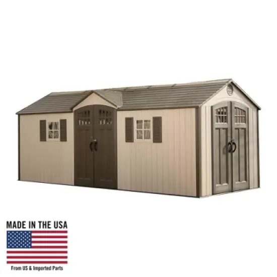 Lifetime 20 ft. x 8 ft. Outdoor Storage Shed, Tan (60127) image {8}