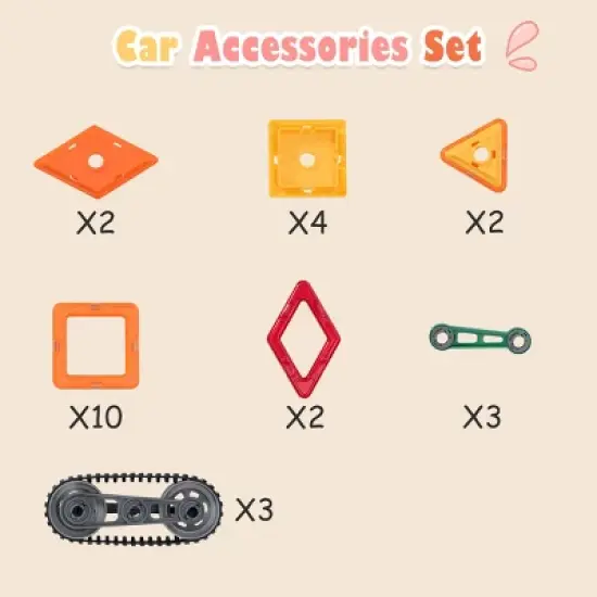 Costway 51 Pcs Magnetic Tiles Building Blocks Set Kids image {8}