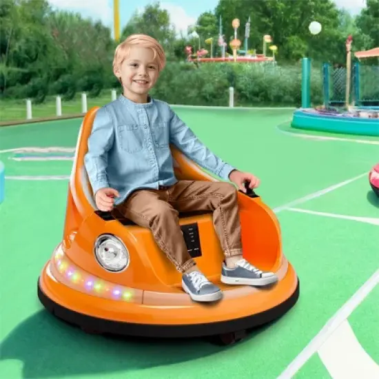 Toddlers Bumper Car, 12V Ride On Toy for Kids, Electric Ride On Car w/Remote Control, Baby Bumping Toy Car w/2 Speeds, LED Lights, 360 Degree Spin image {8}