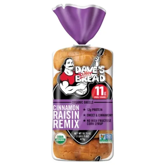 Dave's Killer Bread Organic Cinnamon Raisin Remix Bagels - 16.75oz image {9}