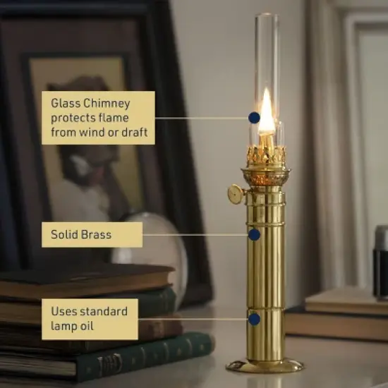 Kings County Tools 16-Inch Column Brass Oil Lamp image {6}