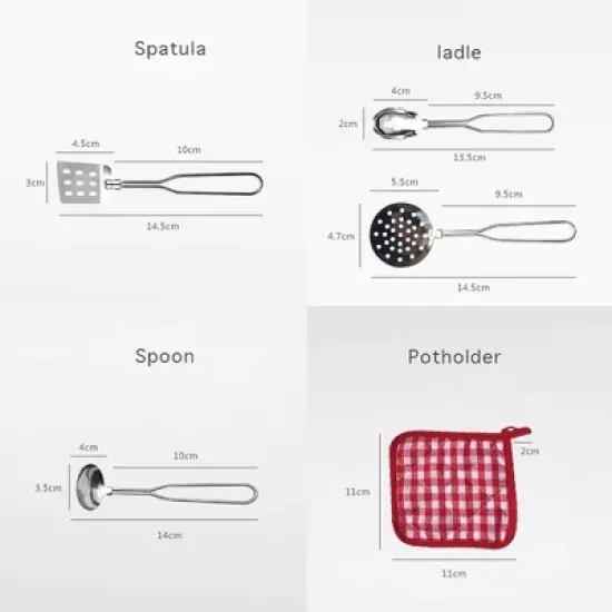 Teamson Kids Play Cooking Accessory Set Steel 11 pcs Frankfurt TK-M00001 image {6}