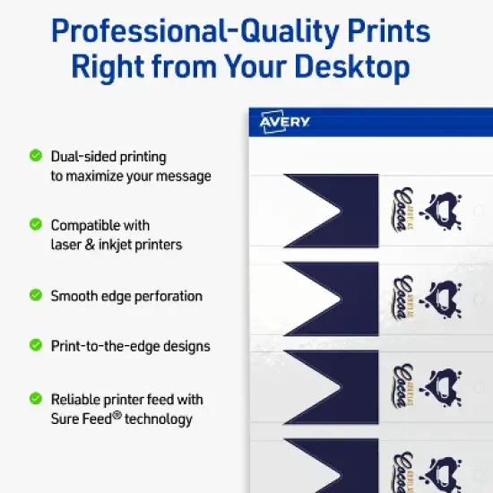 Avery Banner Rectangle Flag Tags, 1" x 3", Glossy White, 400 Total image {1}