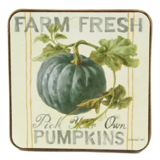 Tabletop 4.0 Inch Pumpkin Patch Coasters Halloween , Halloween Drink Harvest (4PC) image {1}