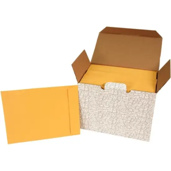 School Smart No Clasp Envelopes with Gummed Flap, 9 x 12 Inches, Kraft Brown, Pack of 250 image {6}
