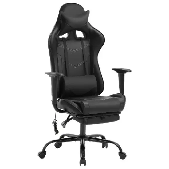BestMassage Racing Gaming Chair Office Massage Chair with Massage Function Lumbar Support PU Leather for Adult image {7}