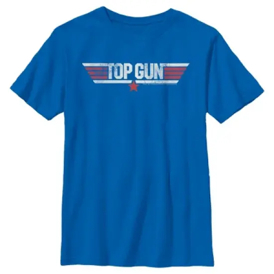 Boy's Top Gun Logo Distressed T-Shirt image {4}
