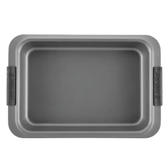 Anolon Advanced Bakeware 9" x 13" Nonstick Cake Pan with Lid with Silicone Grips Gray: Even-Heating, Soft-Grip Handle image {4}