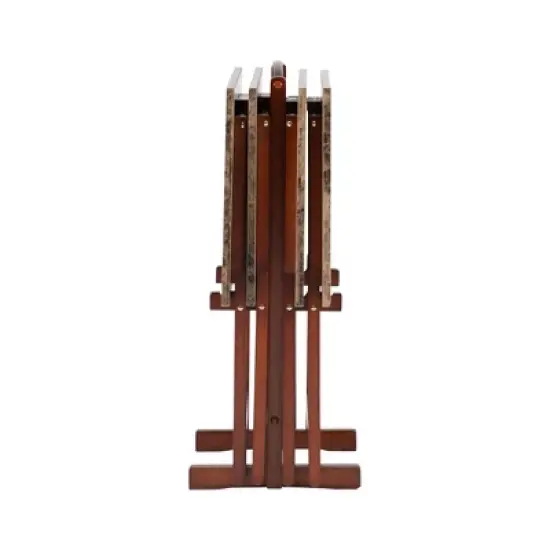 Faux Marble Tray Table Set - Linon image {3}