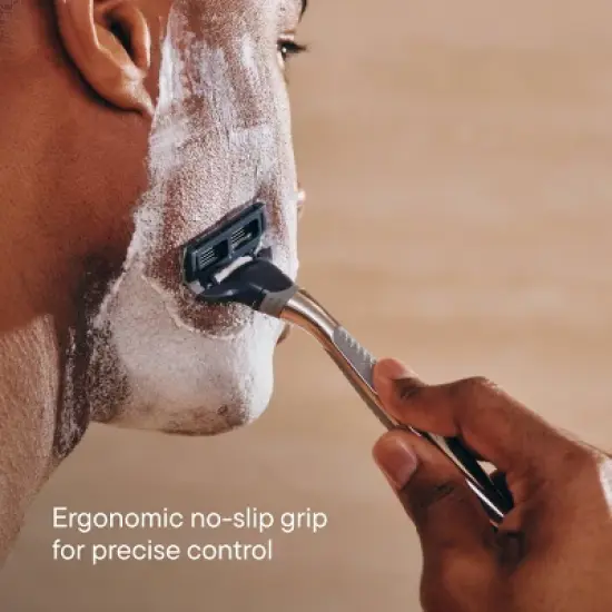 Harry's 5-Blade Men's Razor - 1 Razor Handle + 2 Razor Blade Refills - Chrome Edition Handle image {4}