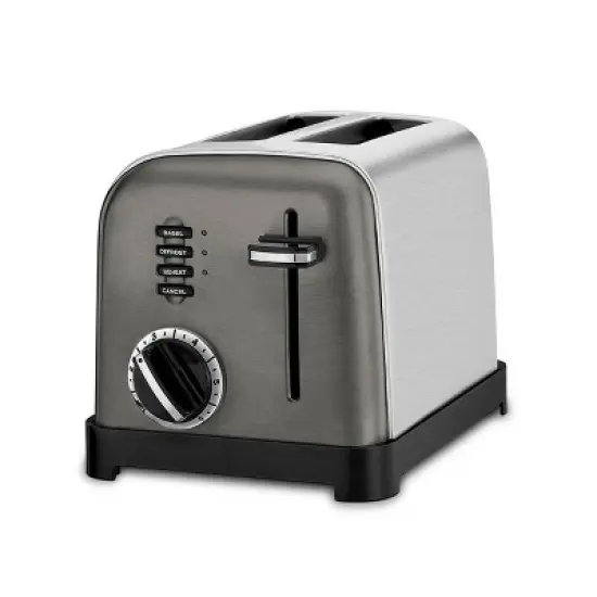 Cuisinart 2-Slice Classic Toaster - Black Stainless Steel - CPT-160BKSP1: Bagel & Reheat Options, Self-Centering Slots image {2}