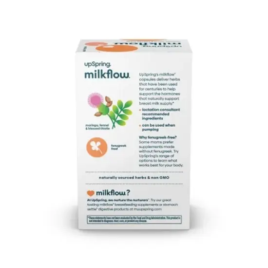 UpSpring Milkflow Breastfeeding Supplement Capsules - 60ct - Fenugreek-Free Capsules image {2}