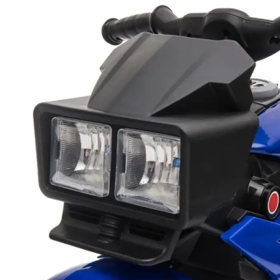 Aosom 6V Kids Motorcycle Dirt Bike Electric Battery-Powered Ride-On Toy Off-road Street Bike w/ Music Horn Headlights Motorbike for Girls Boy Blue image {5}