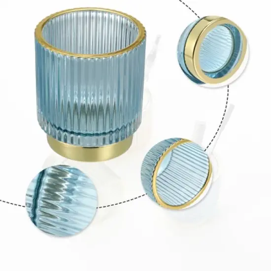 Unique Bargains Glass Cosmetic Makeup Brush Holder 1 Pc image {2}