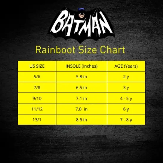 Batman Rubber Rainboots - Waterproof Lightweight Easy On with Easy Pull Handles (sizes 7-1 Toddler / Little Kid / Big Kid) image {6}