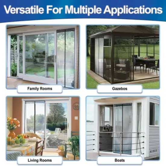 5 Star Super Deals Magnetic Fiberglass Mesh Screen Door - Heavy-Duty Hands-Free Easy Walk Through Closure  Keeps The Bugs Out, Fits Standard Doorways image {3}