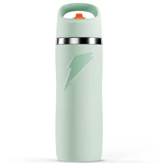 Gatorade 22oz Stainless Steel Overtime Water Bottle with Straw - Sage Green: Portable Drinkware image {6}
