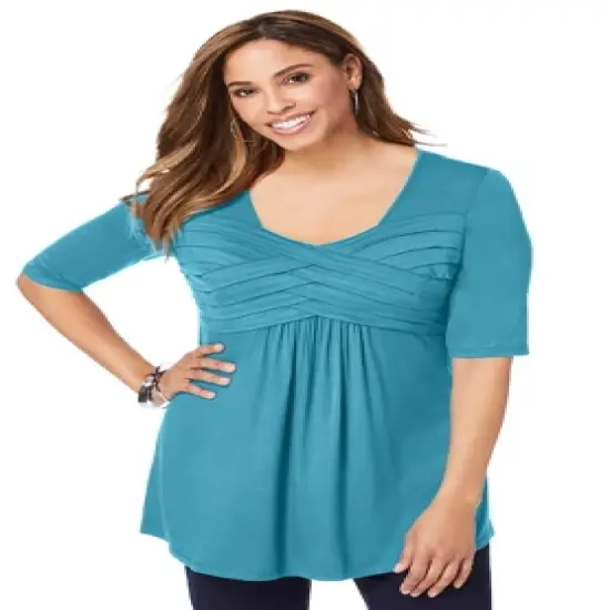 Jessica London Women&rsquo;s Plus Size Pleated Tunic image {8}