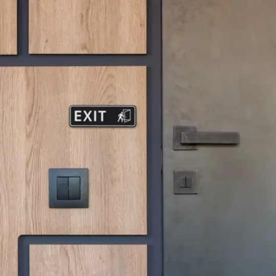 Unique Bargains Acrylic Smooth Self-Adhesive Decor Office Business EXIT Sign image {4}