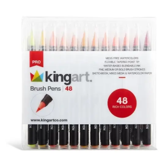 KINGART PRO Watercolor Brush Pens 48 Colors image {6}