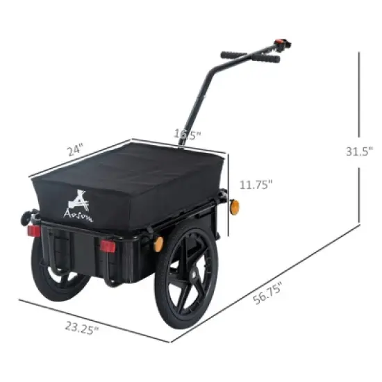 Anybear Bicycle Cargo Trailer Removable Box Waterproof 16in Wheels 180lbs Garden Cart image {3}