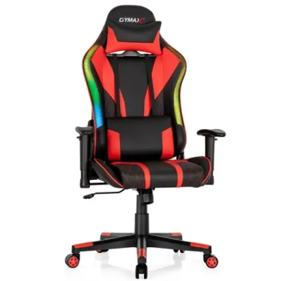 Costway Gaming Chair Adjustable Swivel Computer Chair w/ Dynamic LED Lights image {13}