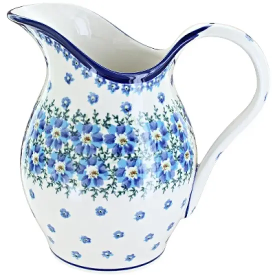 Blue Rose Polish Pottery 1160 Zaklady Pitcher image {7}