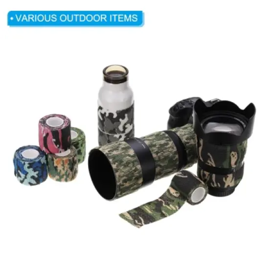Unique Bargains Self-Adhesive Non-Woven Waterproof Durable Camo Tape Desert 2 Rolls image {4}