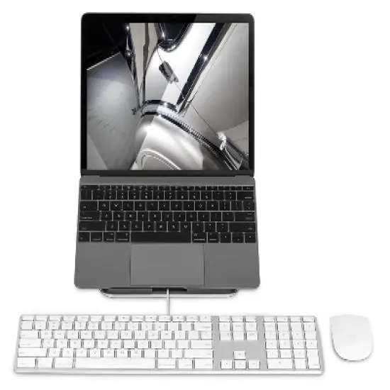 Mount-It! Tilted Laptop & Tablet Riser | Laptop Cooling Stand for MacBook, MacBook Pro, Chromebook, iPad Pro, Drawing Tablets with 11" - 15" Screens image {4}