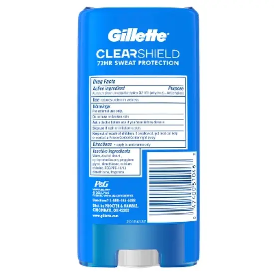 Gillette 72 Hours Sweat Protection Clear Gel Antiperspirant & Deodorant for Men Power Rush - 2pk/3.8oz image {10}