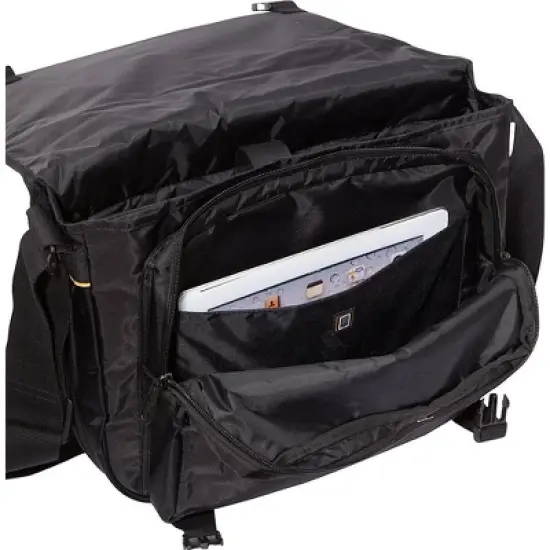 A.Saks Expandable  Messenger Bag, Black image {5}