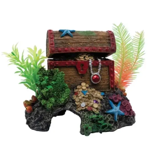 GloFish Treasure Chest Cycle Light Ornament Aquarium Decor image {15}