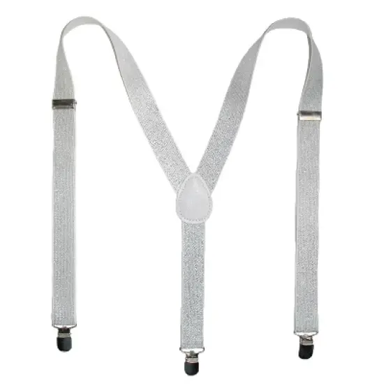 CTM Women's Elastic Glitter Clip-End Suspenders image {1}