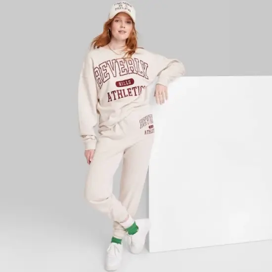 Women's Ascot + Hart Beverly Hills Graphic Joggers - Beige image {5}