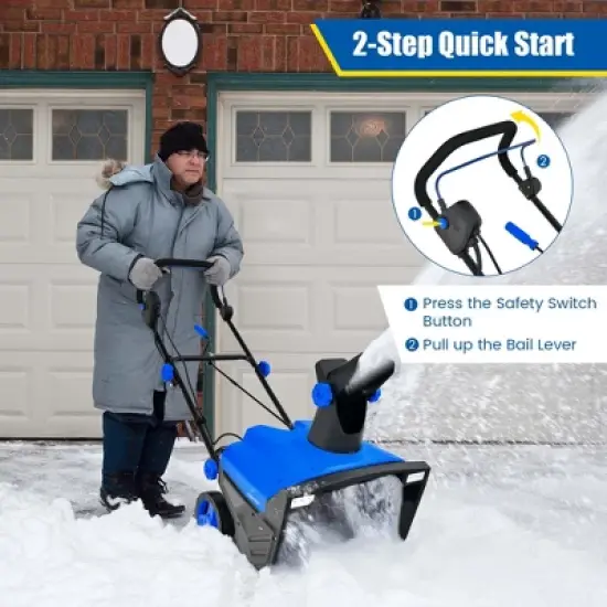 Costway 20" Electric Snow Thrower 120V 15Amp Snow Blower w/180&deg; Rotatable Chute 2 Lights image {5}