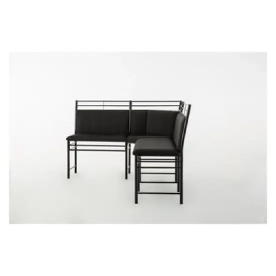 2pc Gareth Breakfast Nook Dining L Chair & Bench Black ( ) - Boraam image {15}