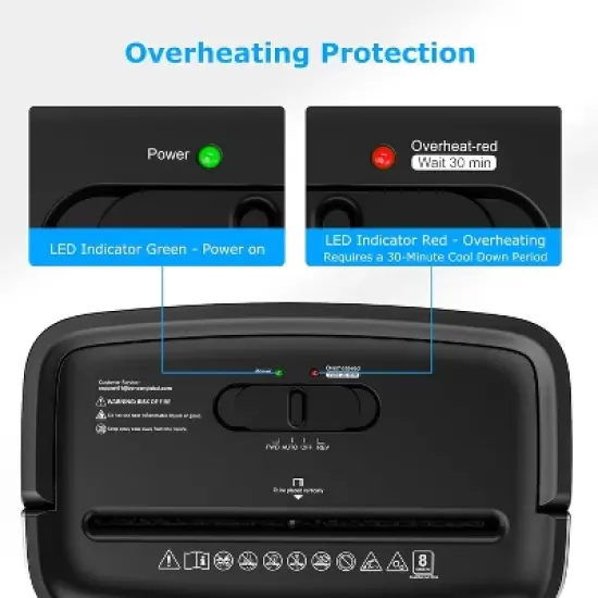 BONSEN 8-Sheet Crosscut Shredder for Home Office, P-4 high security, shreds credit cards, 4-gallon bin, ETL certified, compact for home use image {5}