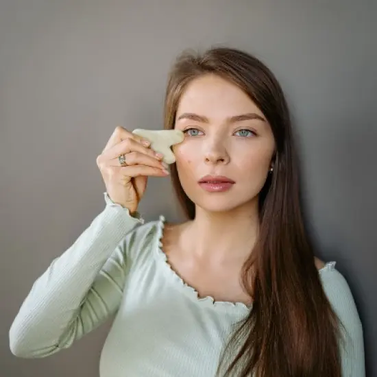 Beautimate Jade Roller and Gua Sha Set &ndash; Natural Facial Massage Tools for Lymphatic Drainage, Circulation, and Radiant Glow image {6}