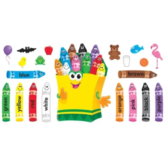 TREND Colorful Crayons Bulletin Board Set image {1}