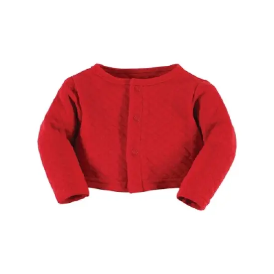 Hudson Baby Infant Girl Quilted Cardigan and Dress, Leopard Red image {4}