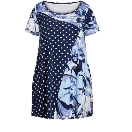 Women's Plus Size Felicity Spliced Tunic - navy | AVENUE image {2}
