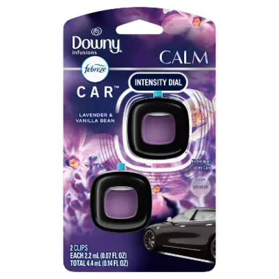 Febreze Downy Infusions Calm Car Air Freshener - Lavender & Vanilla Bean - 0.14 fl oz/2pk image {1}