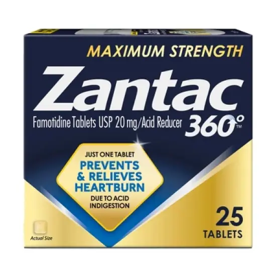Zantac 360 Maximum Strength Heartburn Prevention and Relief Tablets - Famotidine - 25ct image {9}