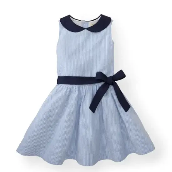 Hope & Henry Girls' Seersucker Peter Pan Collar Dress, Toddler image {7}