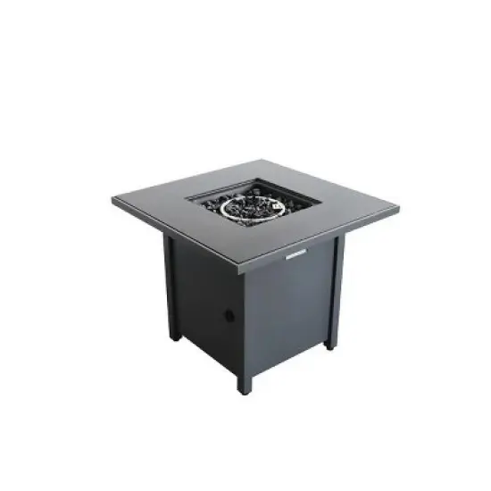 25" H x 30" W Steel Outdoor Fire Pit Table with Lid and Push-Button Ignition image {1}