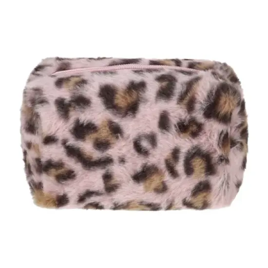 Unique Bargains Durable Leopard Print Makeup Bag Pink 1 Pc image {3}
