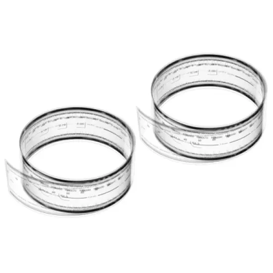 Unique Bargains PET Plastic Folding Film Flexible Ruler with R Angle and Width Lines 2 Pcs image {5}