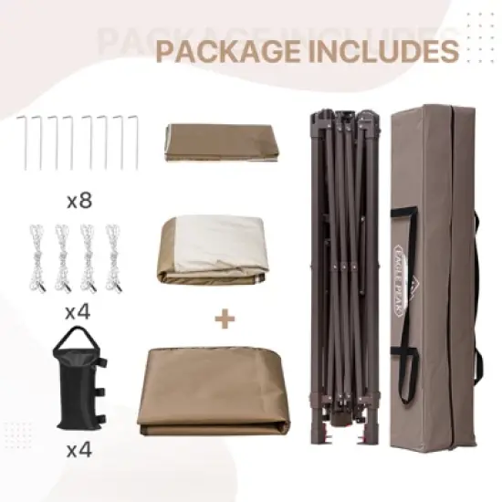 EAGLE PEAK 13'x13' Pop Up Gazebo with 4 Sidewalls, Easy Set Up Canopy for Patio and Backyard image {8}