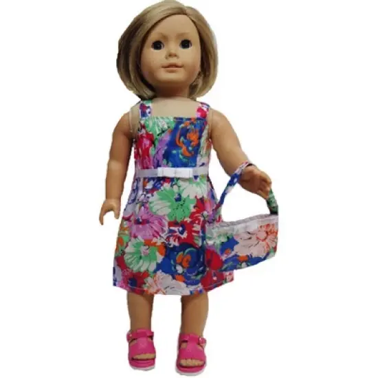 Size 12 Matching Girl And Doll Flower Sundresses With Purses image {2}
